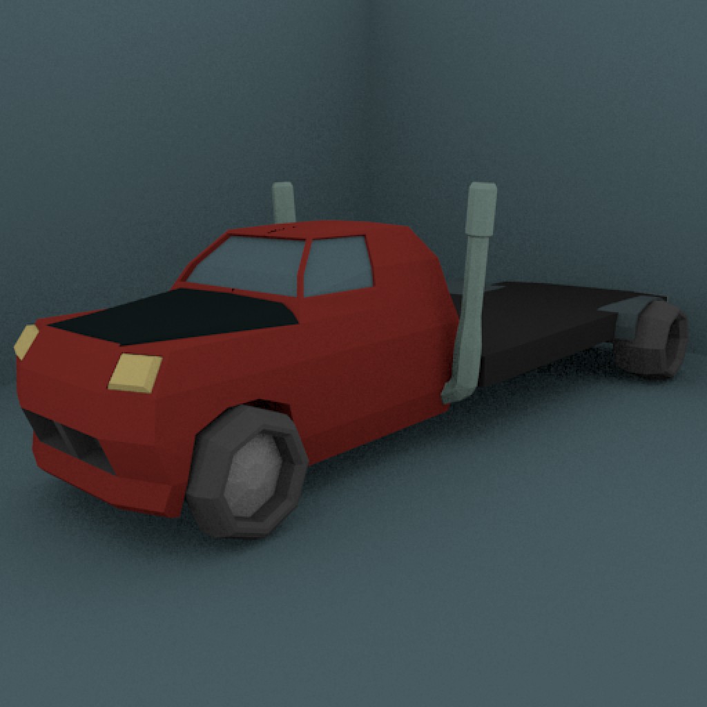 Low Poly Flat Bed Truck | Hauler preview image 1